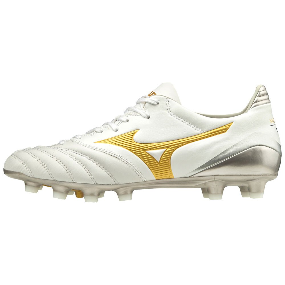 Tacos de Futbol Mizuno Morelia Neo KL II Para Mujer Blancos/Dorados 1079265-IX